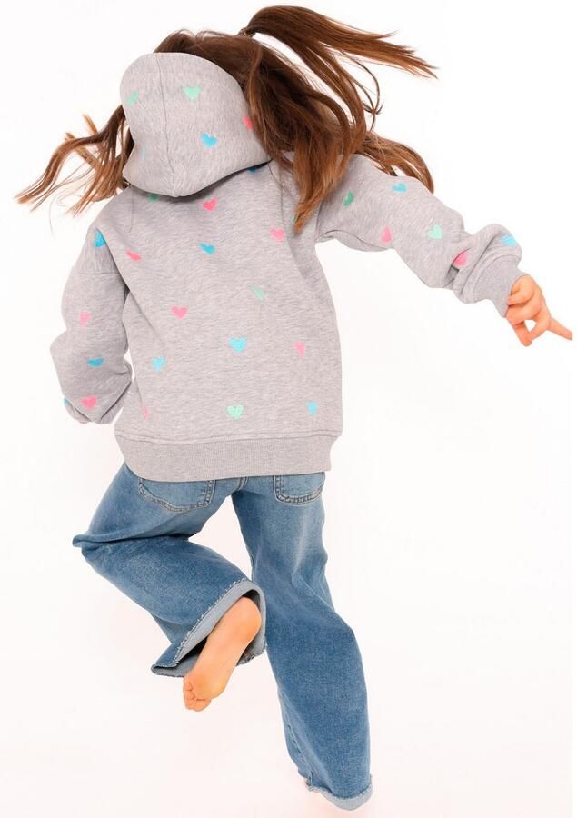 Zwillingsherz Hoodie Hearts Kids met geborduurde harten allover voor meisjes - Foto 4