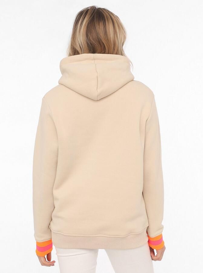 Zwillingsherz Hoodie Lange mouw capuchon neon-details trekkoord print aan de voorkant kangoeroezak - Foto 2