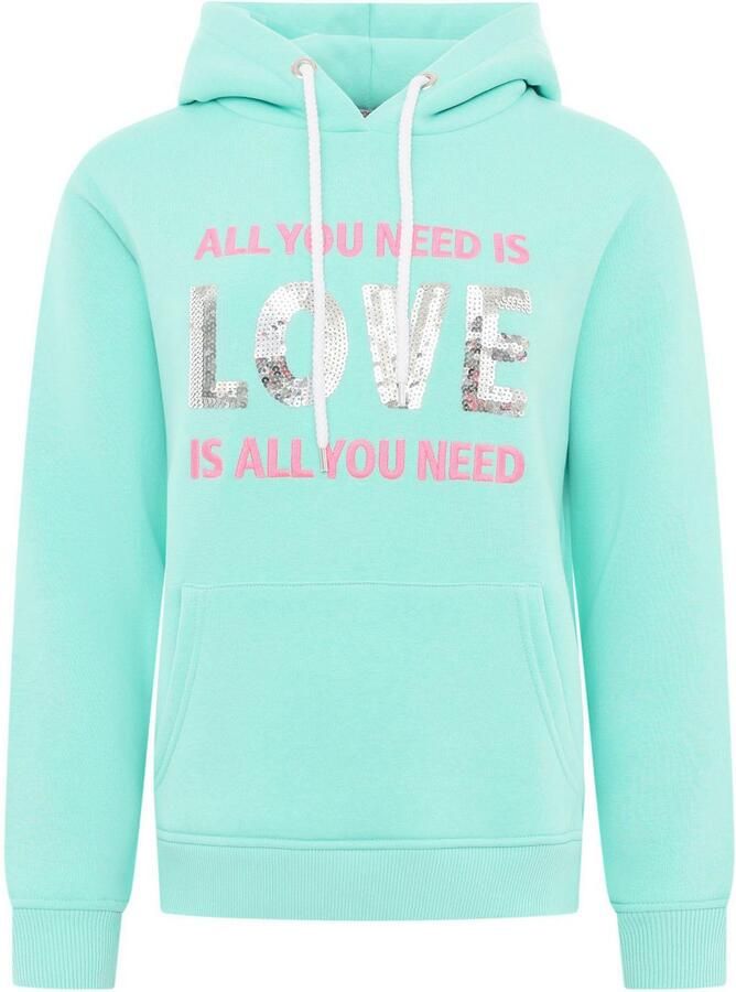 Zwillingsherz Hoodie Love is all you need ZH Paillettenhartjes op de rug - Foto 2