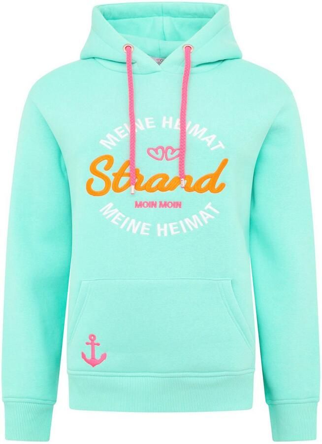 Zwillingsherz Hoodie Mijn Thuis met geborduurd "strand"-schrift op de voorkant en achterkant - Foto 2