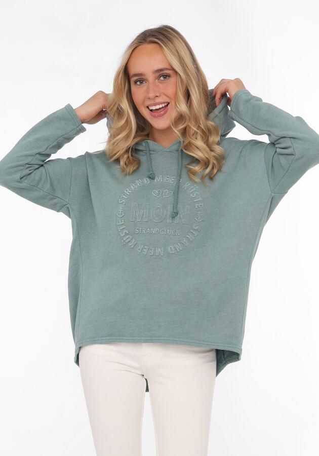 Zwillingsherz Hoodie Moin Capuchon trekkoord lange mouw maritieme belettering - Foto 5