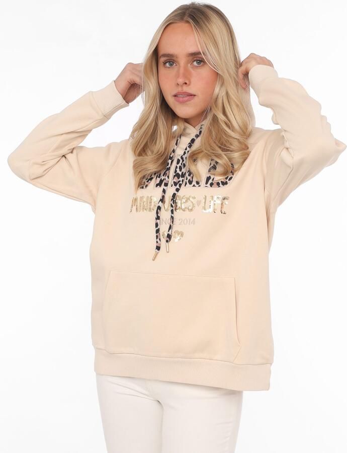 Zwillingsherz Hoodie Wild Free met pailletten koord en binnenkant van de capuchon in -look - Foto 7