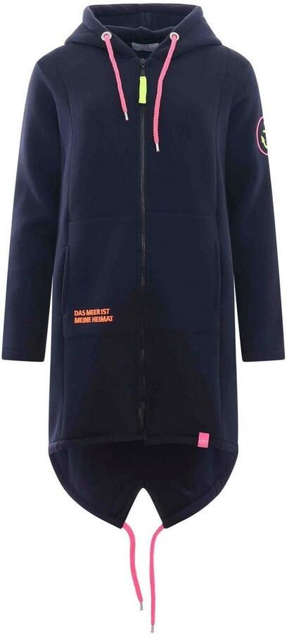 Zwillingsherz Jersey jas Capuchon regular fit lange mouw neon-details ritssluiting borduurwerk - Foto 4