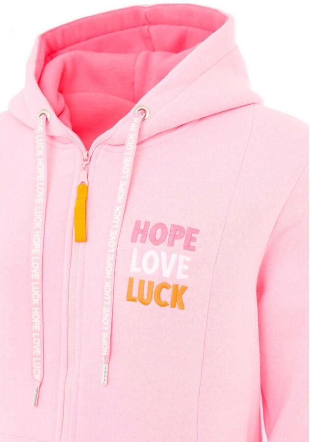Zwillingsherz Jersey jas Hope Love Luck met lange rits en zijzakken - Foto 4