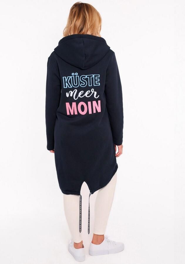 Zwillingsherz Jersey jas Kust Zee Moin Met capuchon zakken voor- en achterprint kust zee moin - Foto 3