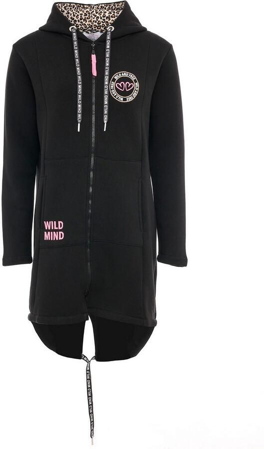 Zwillingsherz Jersey jas Wild Strong Free met capuchon zakken voor- en achterprint wild sterk vrij - Foto 4