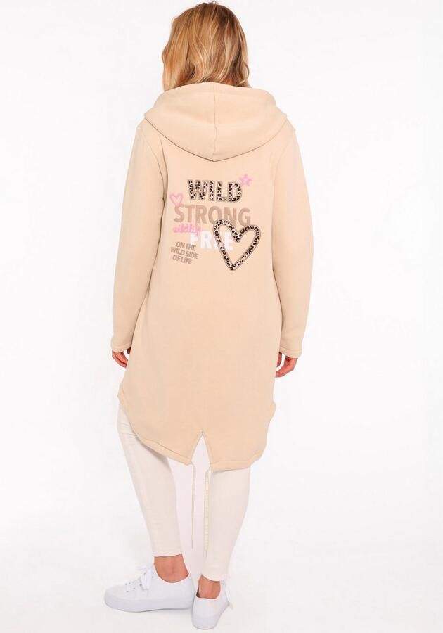 Zwillingsherz Jersey jas Wild Strong Free met capuchon zakken voor- en achterprint wild sterk vrij - Foto 2