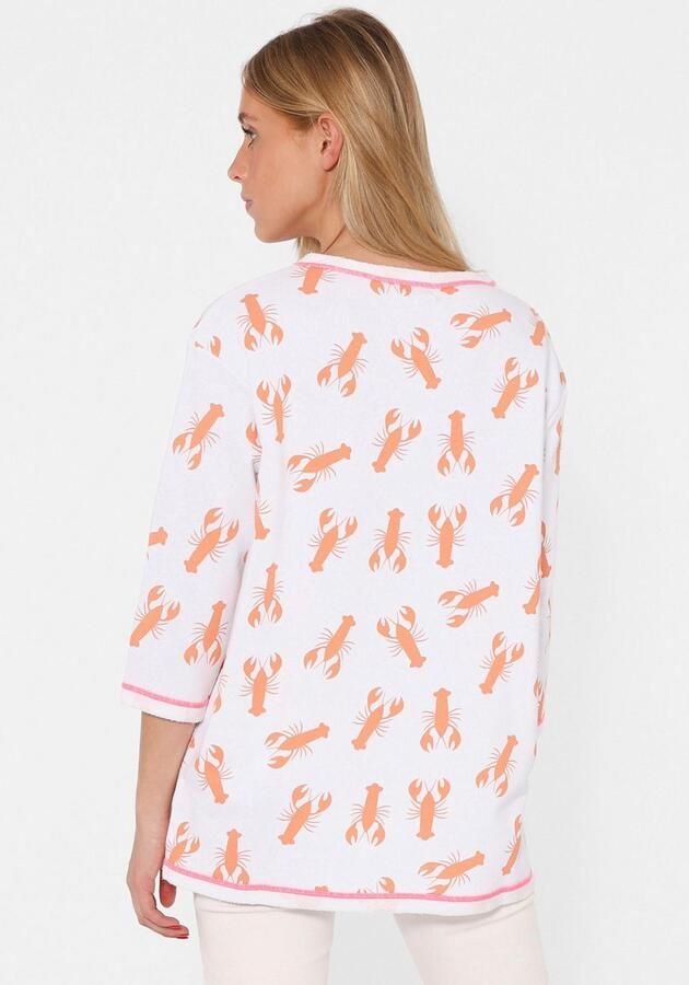 Zwillingsherz Longsleeve Shirt "Ocean Sandy Soul" 3 4-arm pailletten contrasterende stiksels belettering ronde hals - Foto 5