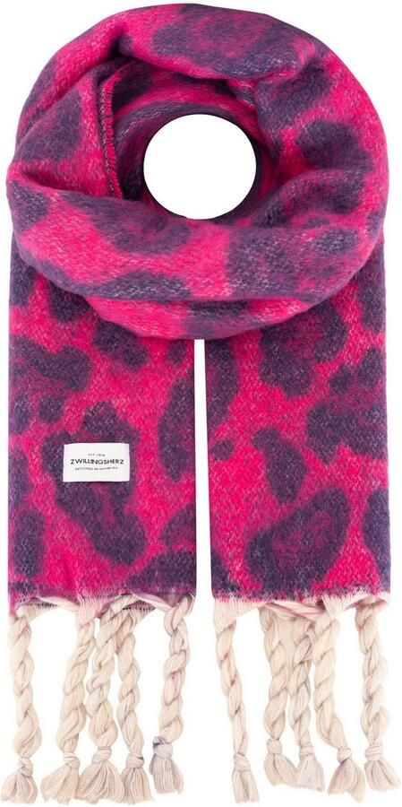 Zwillingsherz Modieuze sjaal Big Leo met modieus leopatron en franjes - Foto 2