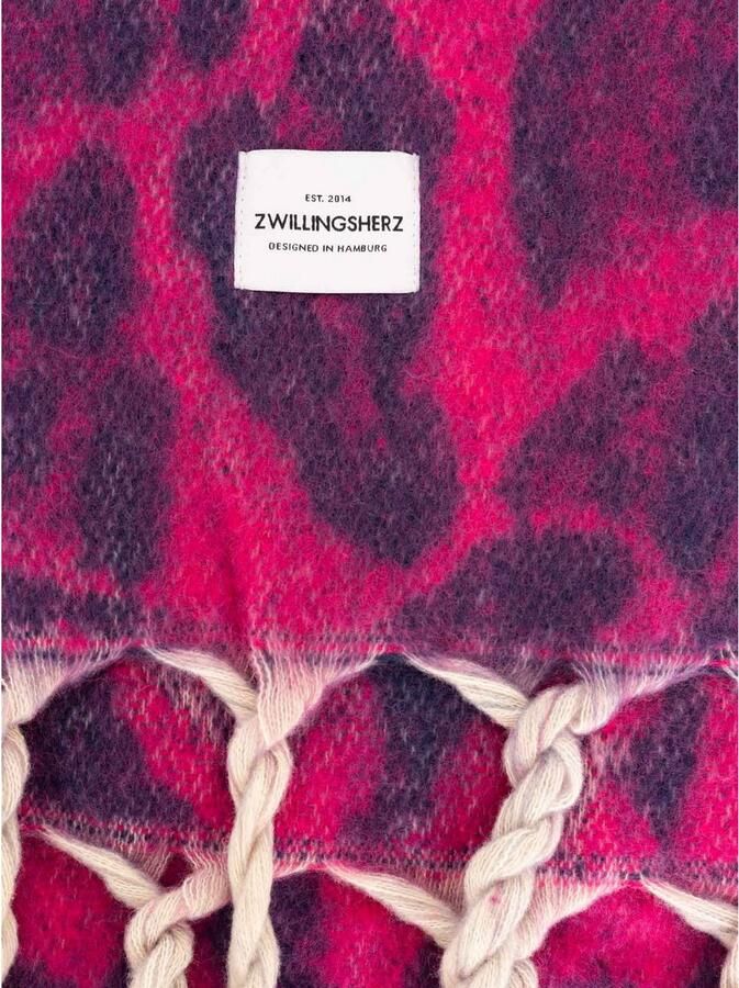 Zwillingsherz Modieuze sjaal Big Leo met modieus leopatron en franjes