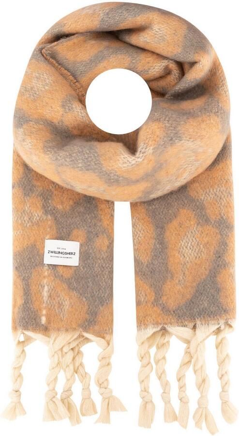 Zwillingsherz Modieuze sjaal Big Leo met modieus leopatron en franjes - Foto 2