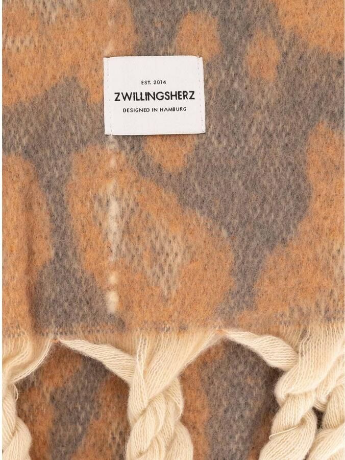 Zwillingsherz Modieuze sjaal Big Leo met modieus leopatron en franjes