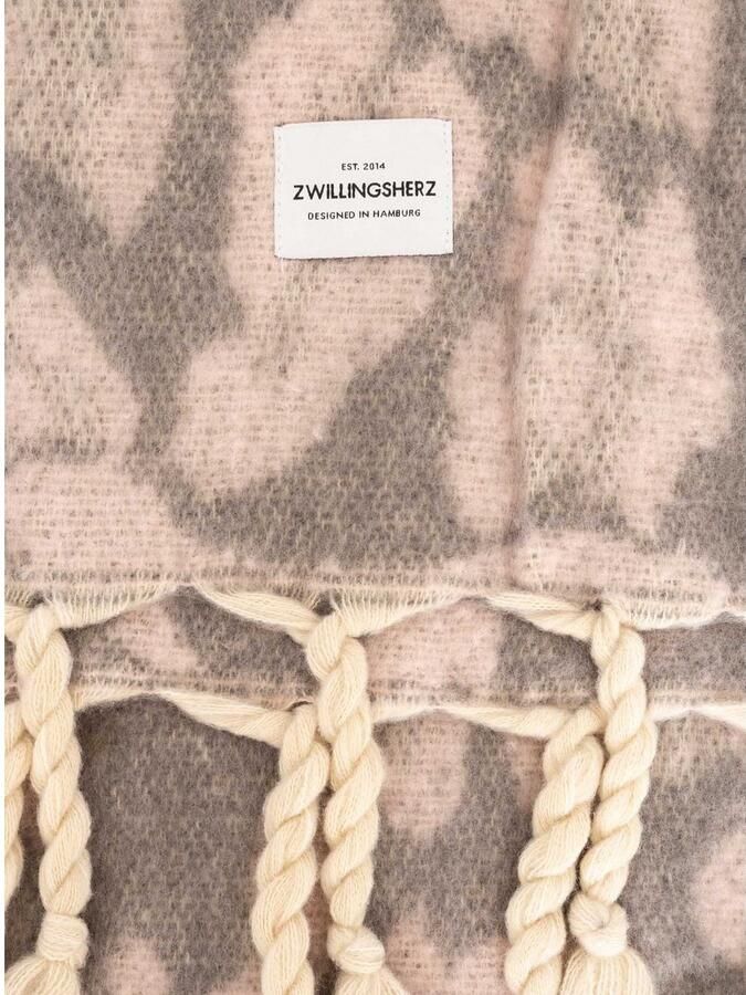 Zwillingsherz Modieuze sjaal Big Leo met modieus leopatron en franjes