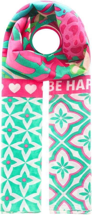 Zwillingsherz Modieuze sjaal Shine And Be Happy met bloe en patroonmix - Foto 2