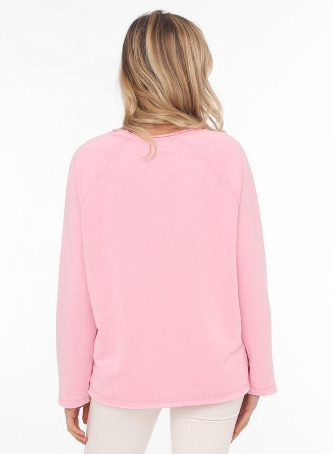 Zwillingsherz Shirt met lange mouwen Regular Fit lange mouw ronde hals borduursel belettering - Foto 3