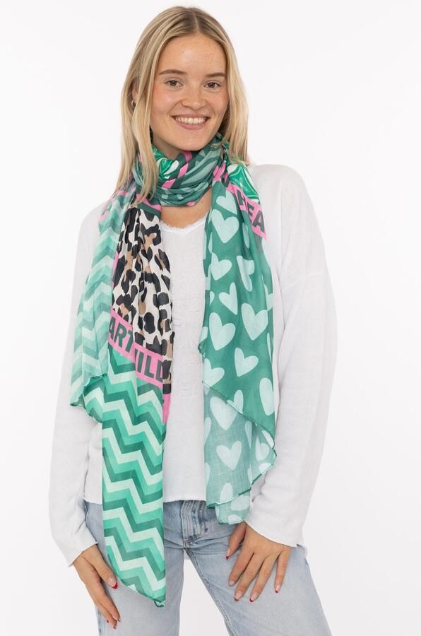 Zwillingsherz Sjaal Viscose Mix "Wild Heart Mix" lichte sjaal met hart en luipaardmotief - Foto 3