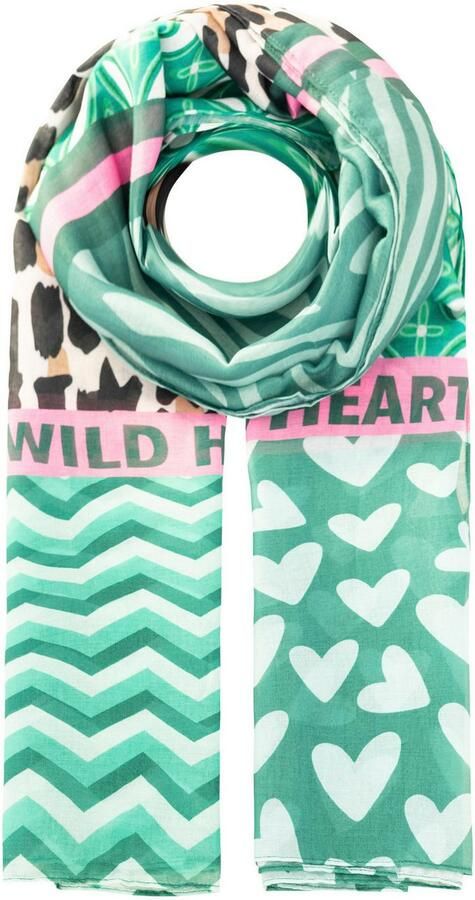 Zwillingsherz Sjaal Viscose Mix "Wild Heart Mix" lichte sjaal met hart en luipaardmotief - Foto 2