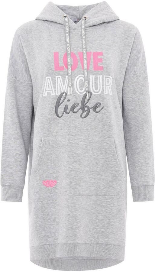 Zwillingsherz Sweatjurk Love Amour Liebe met praktische voorzakken en bedrukte koord - Foto 3