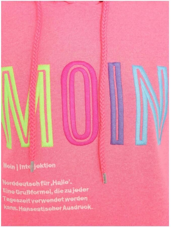 Zwillingsherz Sweatshirt geborduurde belettering capuchon lange mouw kangoeroezak trekkoord - Foto 2