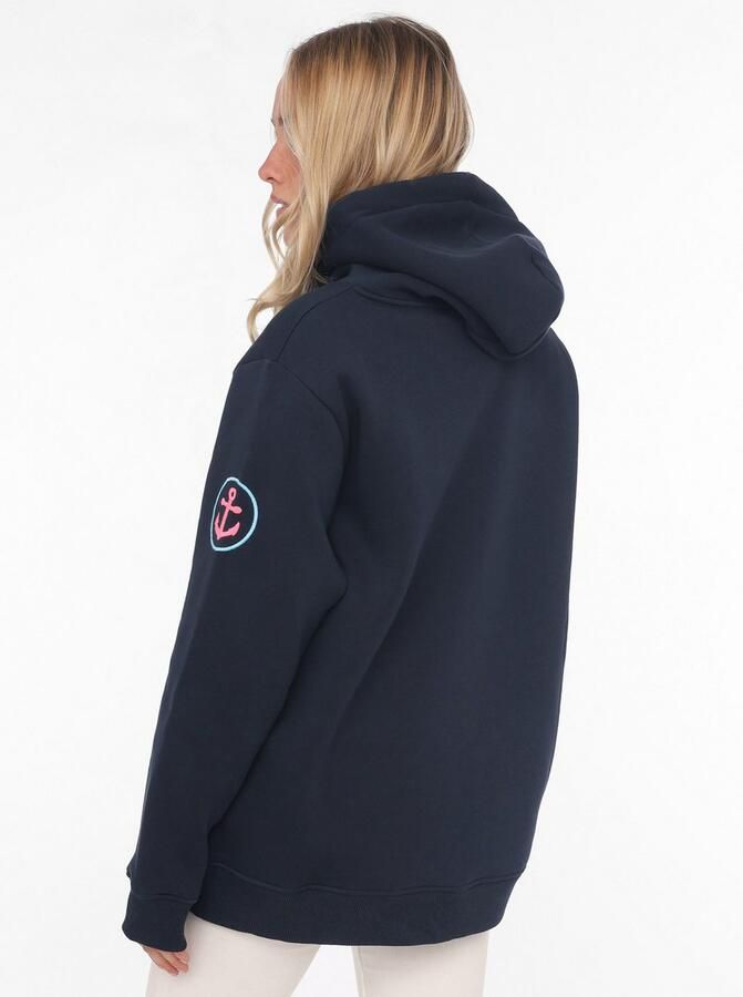 Zwillingsherz Sweatshirt geborduurde belettering capuchon lange mouw kangoeroezak trekkoord - Foto 2