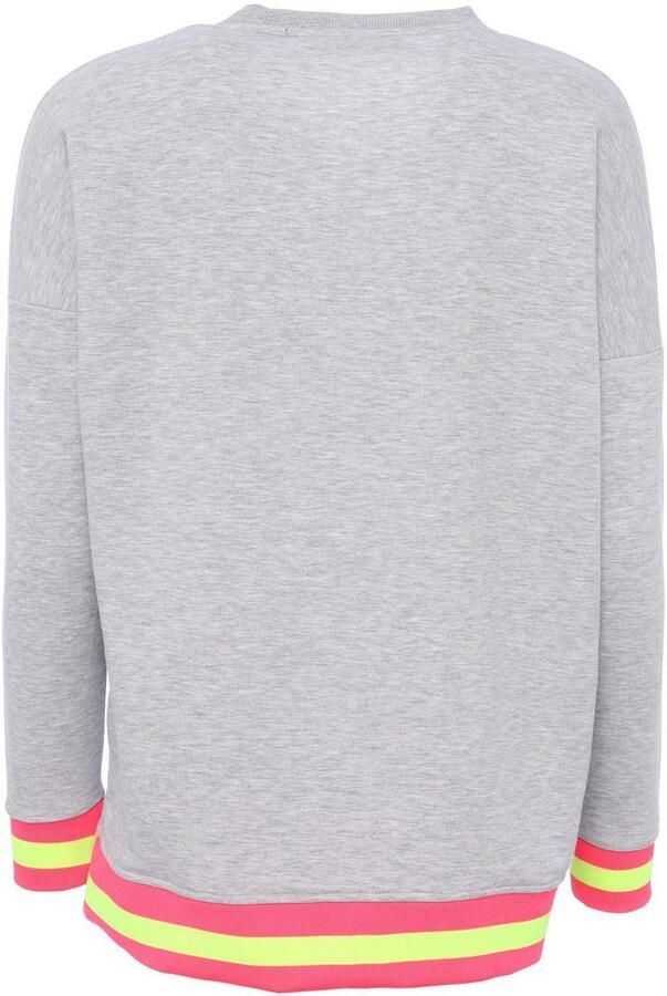 Zwillingsherz Sweatshirt Lange mouw neon-details V-hals belettering - Foto 6