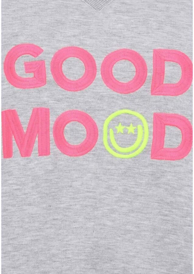 Zwillingsherz Sweatshirt Lange mouw neon-details V-hals belettering - Foto 3
