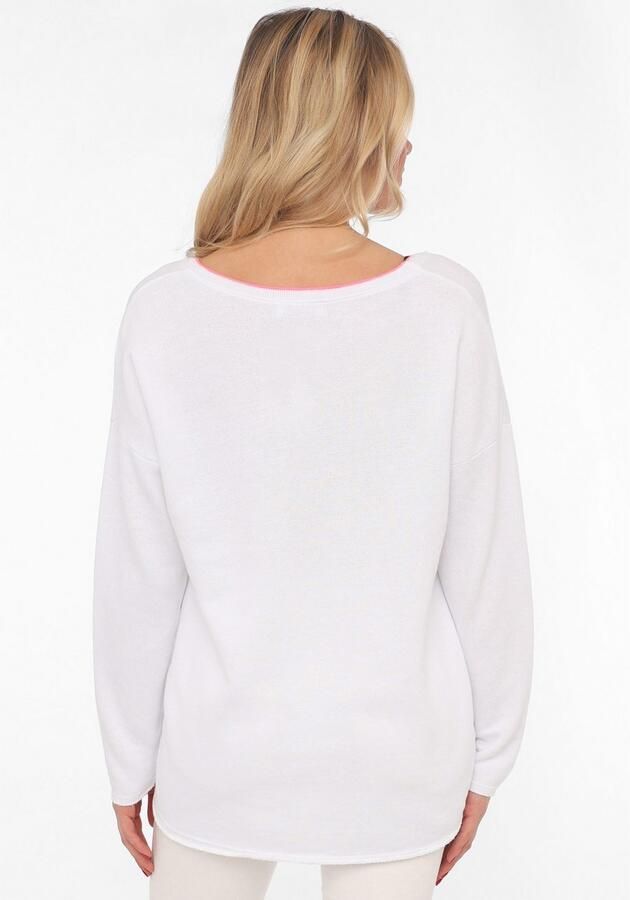 Zwillingsherz Sweatshirt Positive Mind met contrastnaad in neonkleur - Foto 4