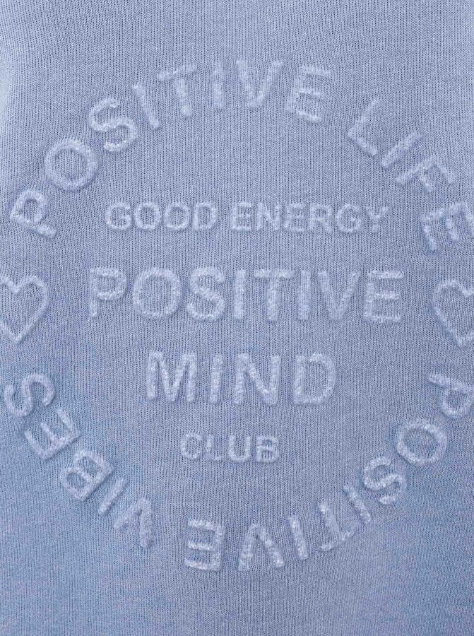 Zwillingsherz Sweatshirt Positive Mind met contrastnaad in neonkleur - Foto 3