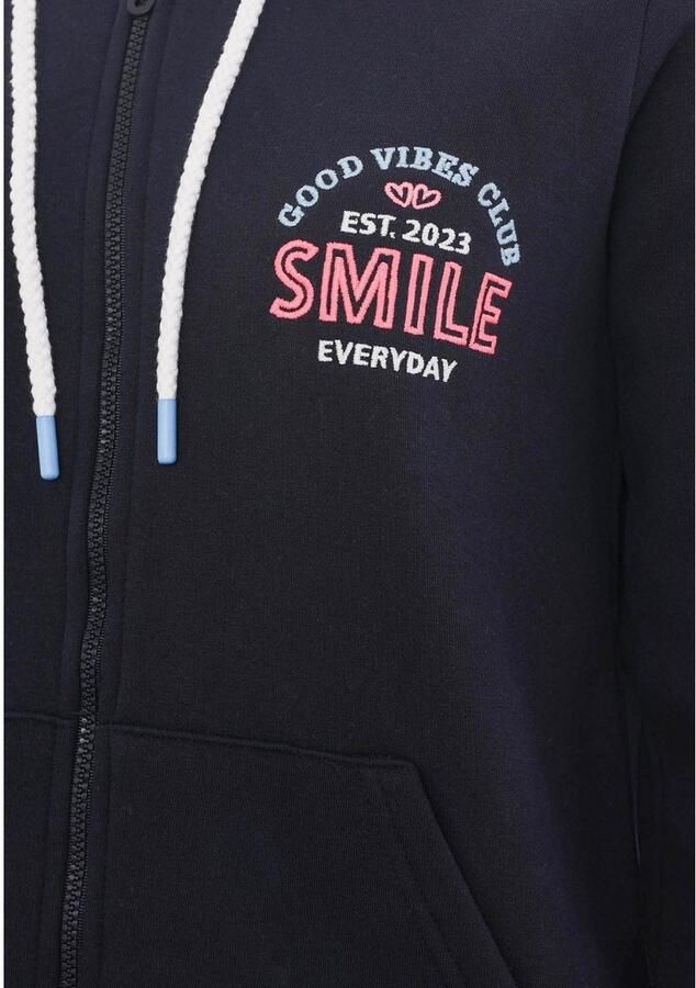 Zwillingsherz Sweatvest Capuchon lange mouw borduurwerk op de rug lange mouw ritssluiting - Foto 2