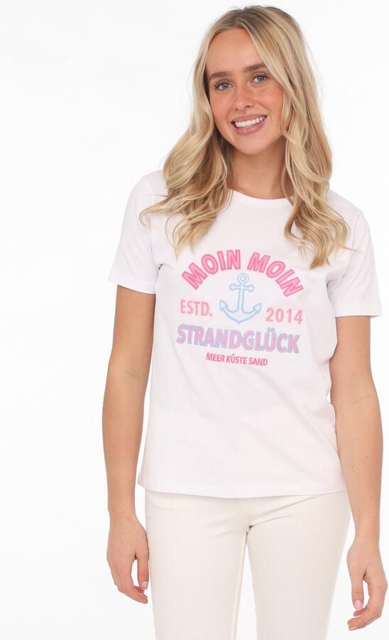 Zwillingsherz T-shirt Moin Korte mouw ronde hals borduurwerk belettering - Foto 3