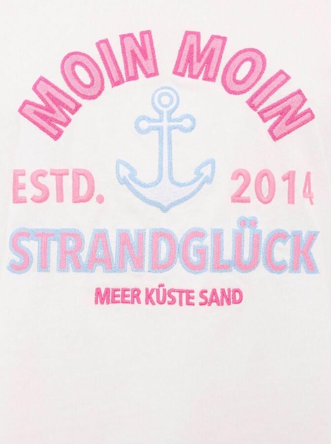 Zwillingsherz T-shirt Moin Korte mouw ronde hals borduurwerk belettering - Foto 2