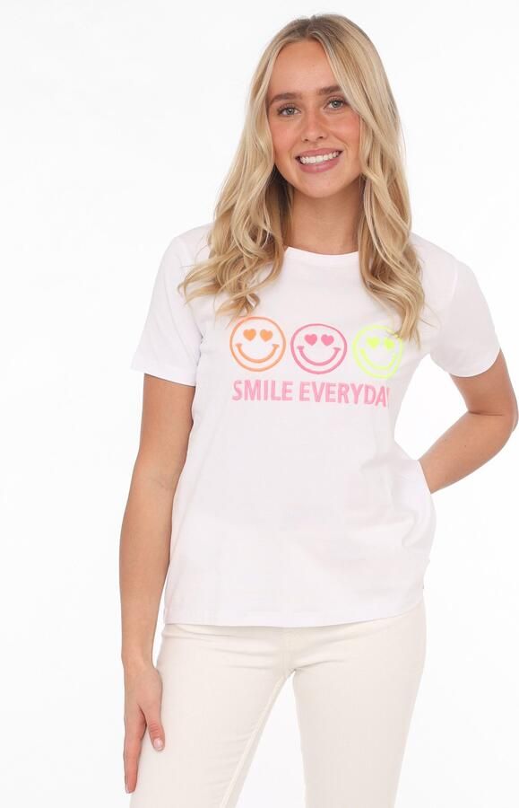 Zwillingsherz T-shirt Smile Everyday Ronde hals korte mouw Smile borduursel katoenmix - Foto 4
