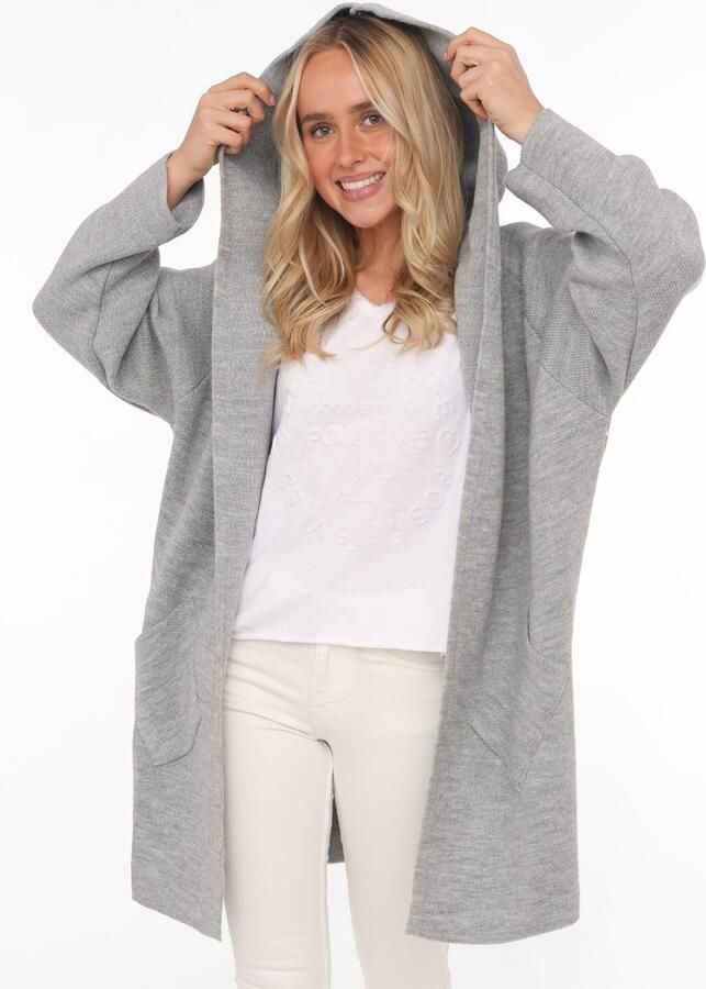 Zwillingsherz Vest Annabell One Size capuchon zakken zonder sluiting midi-lengte lange mouw - Foto 4