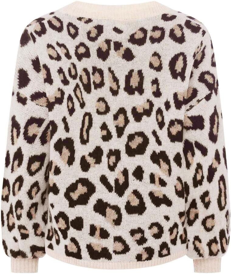 Zwillingsherz Vest Big Leo One Size dierenpatroon lange mouw knopen diepe V-hals