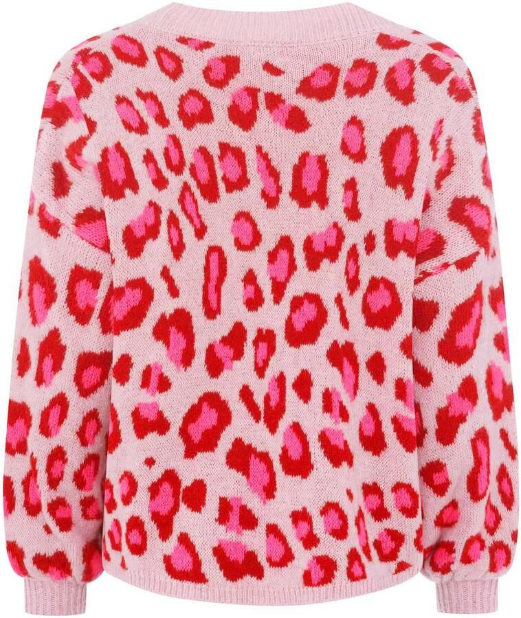 Zwillingsherz Vest Big Leo One Size dierenpatroon lange mouw knopen diepe V-hals - Foto 2