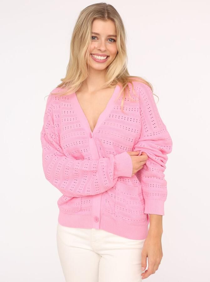 Zwillingsherz Vest Gatenbreisel-patroon lange mouw knopen V-hals katoengehalte - Foto 2