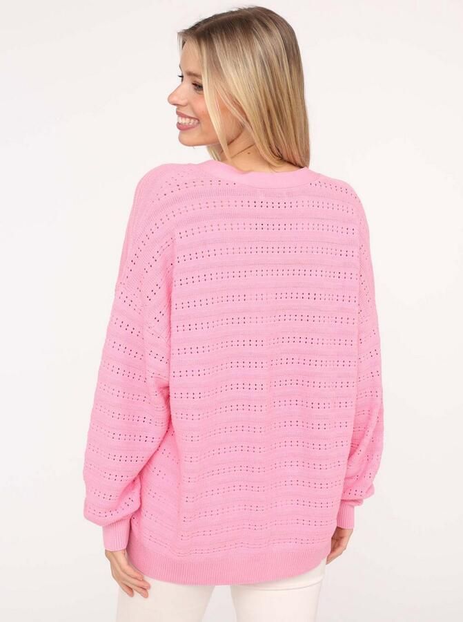 Zwillingsherz Vest Gatenbreisel-patroon lange mouw knopen V-hals katoengehalte