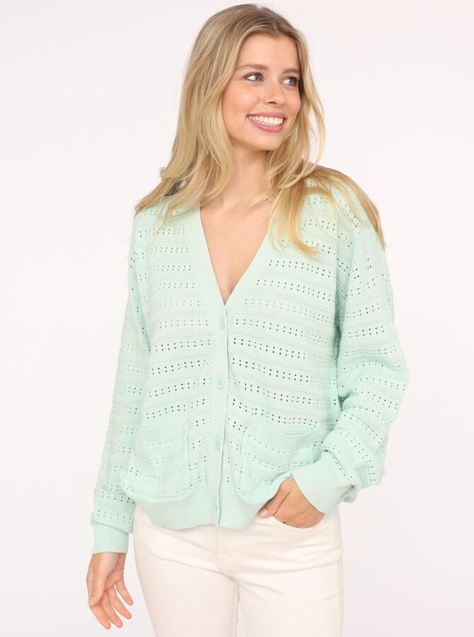 Zwillingsherz Vest Gatenbreisel-patroon lange mouw knopen V-hals katoengehalte - Foto 2