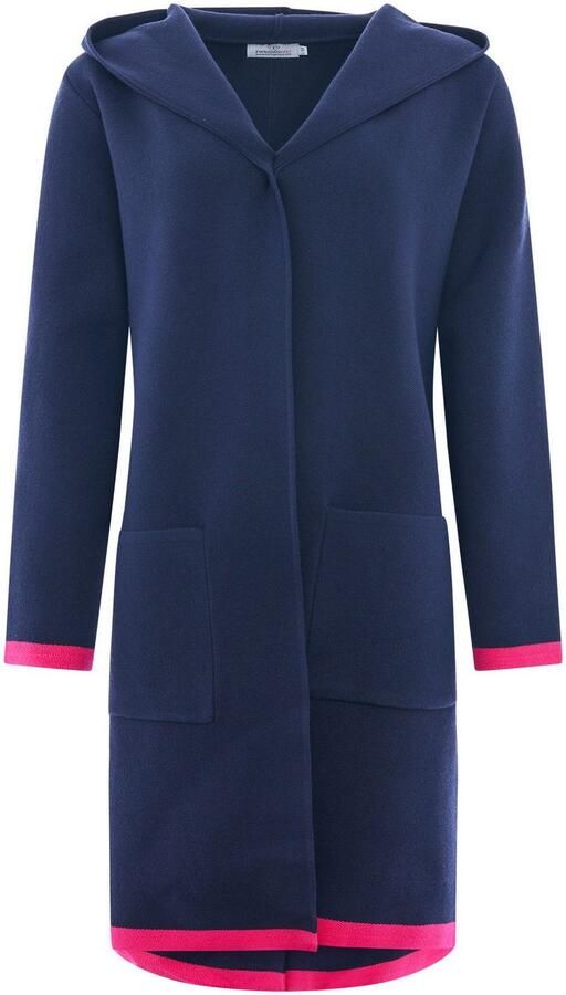 Zwillingsherz Vest Mona Capuchon zakken contrasterende randen lange mouw zonder sluiting - Foto 3