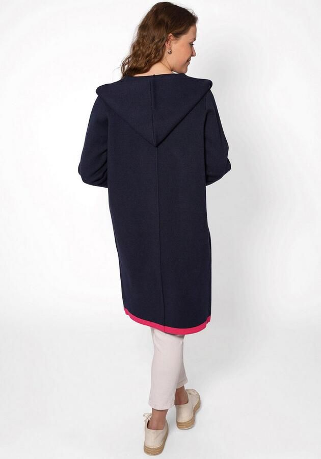 Zwillingsherz Vest Mona Capuchon zakken contrasterende randen lange mouw zonder sluiting - Foto 2