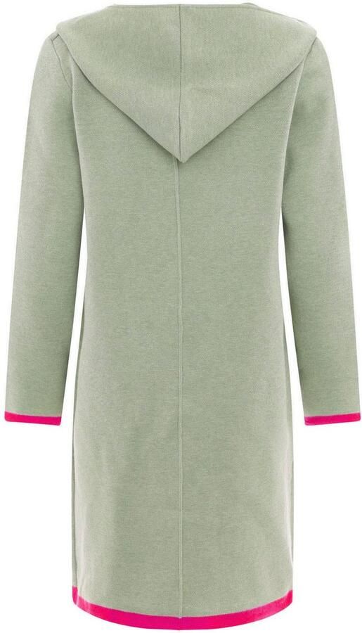 Zwillingsherz Vest Mona Capuchon zakken contrasterende randen lange mouw zonder sluiting - Foto 2