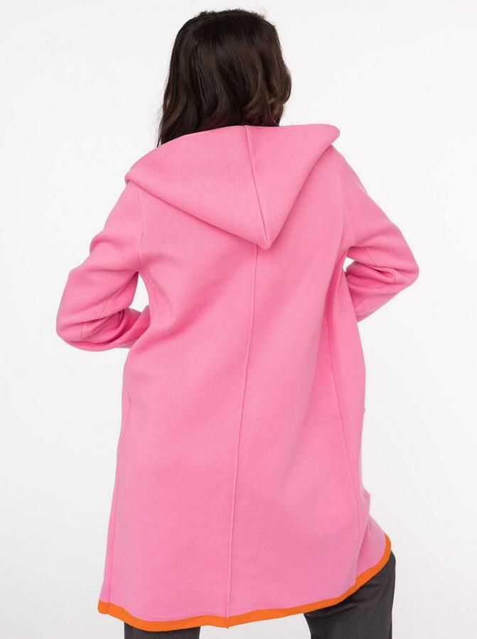 Zwillingsherz Vest Mona Capuchon zakken contrasterende randen lange mouw zonder sluiting - Foto 2