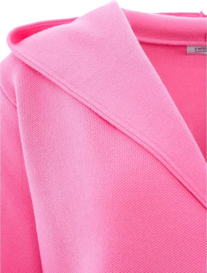 Zwillingsherz Vest Mona Capuchon zakken contrasterende randen lange mouw zonder sluiting