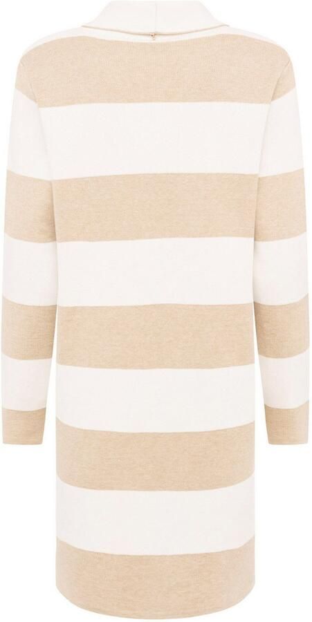 Zwillingsherz Vest Sjaalkraag lange mouw zakken knielang bokstreep - Foto 4