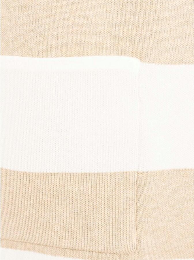 Zwillingsherz Vest Sjaalkraag lange mouw zakken knielang bokstreep - Foto 1