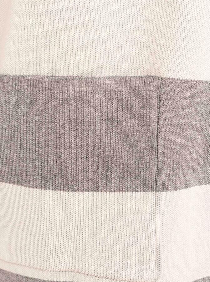 Zwillingsherz Vest Sjaalkraag lange mouw zakken knielang bokstreep - Foto 2