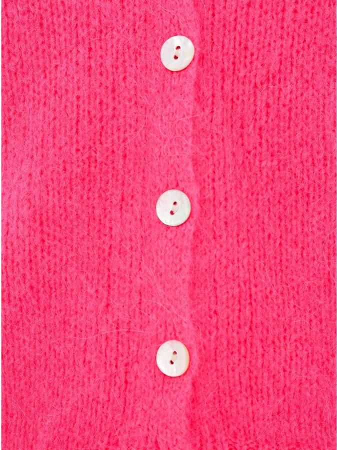 Zwillingsherz Vest Uni One Size lange mouw knoopsluiting diepe V-hals wolgehalte - Foto 2