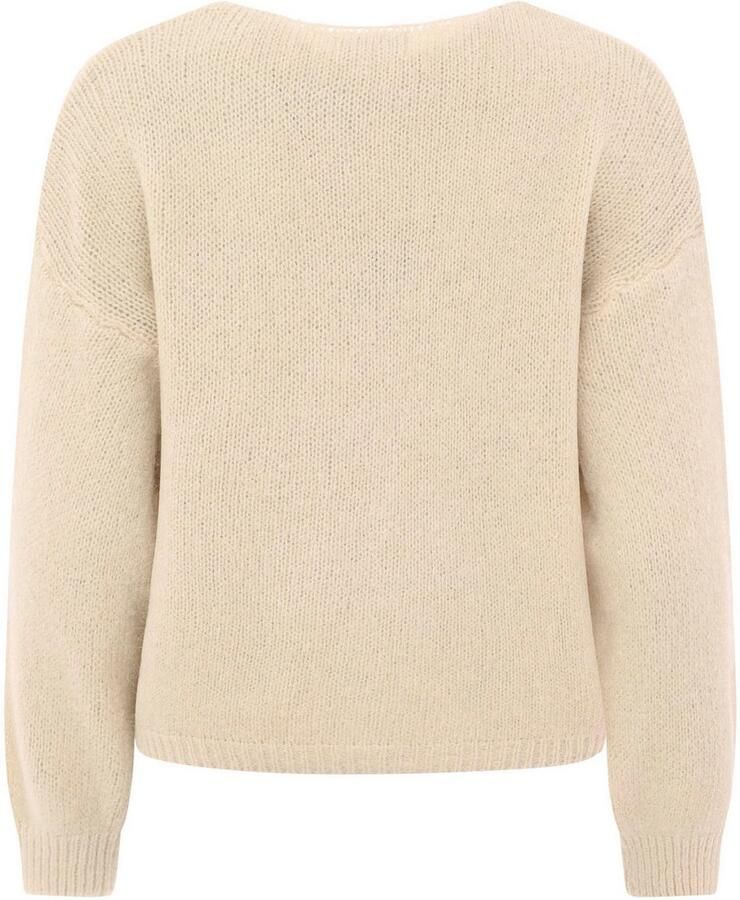 Zwillingsherz Vest Uni One Size lange mouw knoopsluiting diepe V-hals wolgehalte