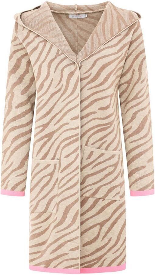 Zwillingsherz Vest Zebra Animal-patroon capuchon lange mouw contrast-details - Foto 4