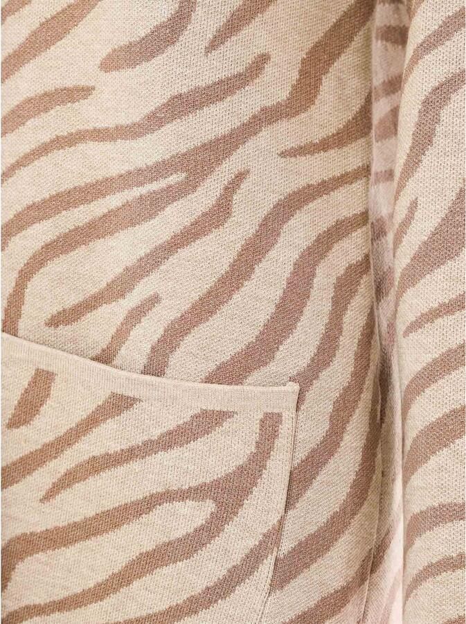 Zwillingsherz Vest Zebra Animal-patroon capuchon lange mouw contrast-details